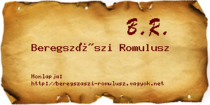Beregszászi Romulusz névjegykártya